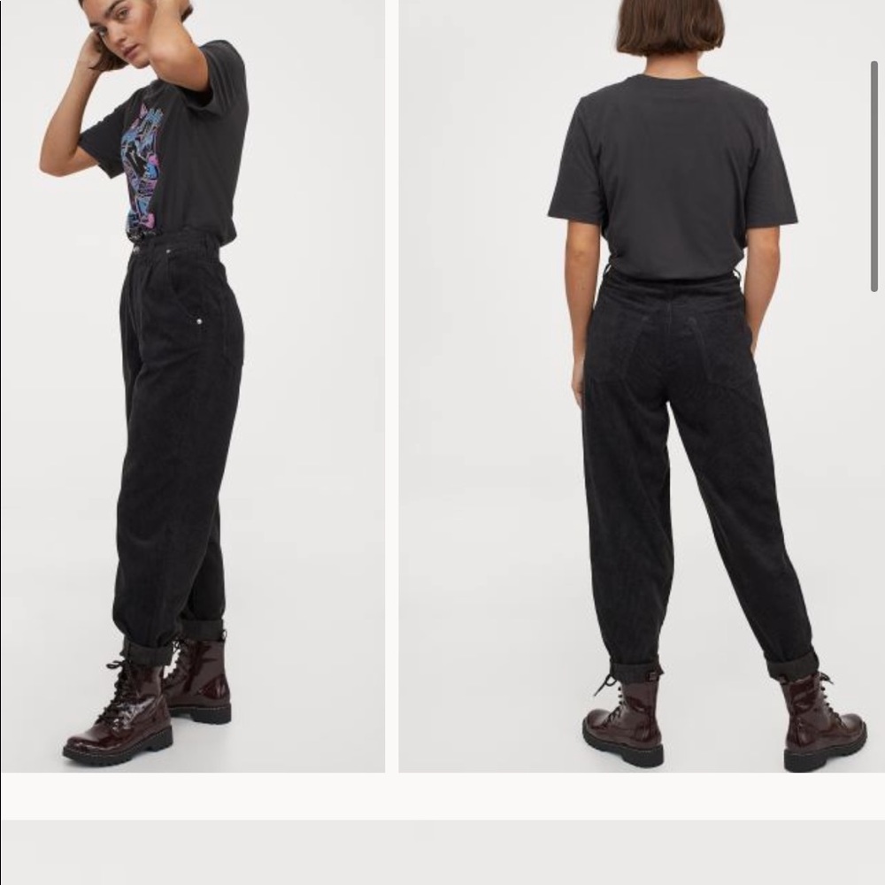 H&M High Waisted Corduroy Trousers Size 4